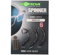 Korda Spinner Hook Sections – Krank or Kurv – Barbless – Pack of 3 (Kurv Barbless 6)