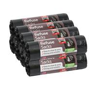 Kordis Strong Heavy Duty Black Bin Bags 70L - 160 Bags, 8 Rolls of 20. Tie Handle Refuse Sacks with 45% Recycled Plastic, Leak & Tear Resistant Bin Liners for Home & Kitchen - 73.5 x 105cm