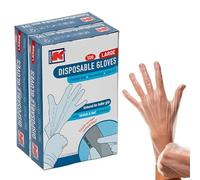 Kordis TPE Disposable Gloves- 2 x Box Of 100. Multi Purpose Single Use Gloves - Powder Free, Latex Free. Touch Screen Protective Hygiene Gloves, Total Glove Count 200. Clear, Large Size.