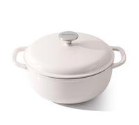 Kordisen 28cm/5.7L Enameled Cast Iron Dutch Oven Pot with Lid, Dutch Oven for Sourdough Bread Baking, Oven Safe up to 500° F, Heavy-Duty & Large, White