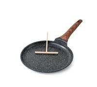 Kordisen Crepe Pan Nonstick, 26cm Dosa Pan with Spreader, Granite Coating Pancake Flat Skillet for Stove Top, Induction Compatible, PFOA Free