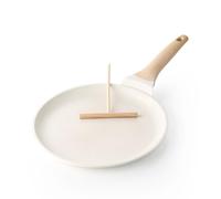 Kordisen Crepe Pan Nonstick, 26cm Dosa Pan with Spreader, Healthy Coating Pancake Flat Skillet for Stove Top, Induction Compatible, PFOA Free (White)