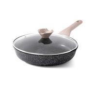 Kordisen Non Stick Frying Pan with Lid, 28 cm Granite Induction Skillet Nonstick, Healthy and Non-Toxic, PFOA Free