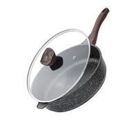 Kordisen Nonstick Deep Frying Pan with Lid, 30 cm/5.7 L Large Skillet, Granite Stone Saute Pan for Cooking, Induction Cookware, Compatible with All Stovetops, PFOA Free