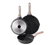 Kordisen Nonstick Frying Pan Set, 3 Piece Skillet Set, Healthy Induction Cooking Pan, Stay-Cool Handle, Compatible with All Stovetops, PFOA Free (20/24/28cm)