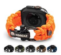 KORDIZ Survivor - Paracord Apple Watch Band Compatible with Apple Watch Series Ultra & 9/8/7/6/5/4/3/2/1/SE - 49 mm 45mm 44mm 42mm - with Stainless Steel Adjustable Shackle, L for Ultra 49mm,