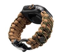 KORDIZ Survivor Pro Apple Watch Paracord Strap Compatible with Apple Watch Series Ultra & 9/8/7/6/5/4/3/2/1/SE - 49mm 45mm 44mm 42mm with Adjustable Stainless Steel Strap, Coyote & Micro Green, M for