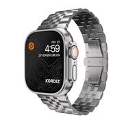 KORDIZ Titanium T03 Band for Apple Watch ULTRA 3 /ULTRA 2 / ULTRA (49mm) - Refined Iconic Design, Lightweight Grade 2 Titanium with Butterfly Clasp - Premium Luxury Bracelet for Men (Natural Titanium)