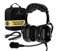 KORE AVIATION H1 Helicopter Pilot Headset with Mono, 24dB Passive NRR, Noise-Canceling Microphone, Gel Ear Seals, Adjustable Headband, U174 Plug, & Free Headset Bag