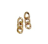 Korea Cuba Bright Gold Color Exaggerated Metal Chain Drop Earrings for Women Retro Punk Chain Earring Vintage Jewelry Gift