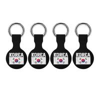 Korea Flag Stylish Holder Cases Compatible with AirTag Silicone GPS Trackers Cover Keychain