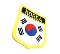 Korea Korean South Asia Flag Iron On Embroidered Fabric Sew On Patch Pack of 1