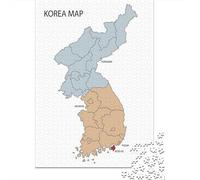 Korea Map with Cities, Classic Puzzle, 1000 Pieces, 52x38cm/1000pcs