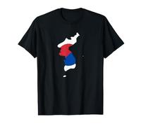 Korea Peninsula Map Icon with Korean Flag Value Graphic T-Shirt