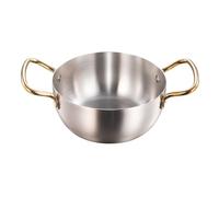 Korea Ramen Pot Stainless Steel Double Handle Fast Heating Ramen Noodle Cooking Pot for Induction Cooker Home Kitchen Restaurant Use (Silver)