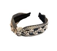 Korea Silver Sequins with Glitter Pearl Hairband Female Net Red Wild Fashion Trendy Headband Female Cute Outer Wear