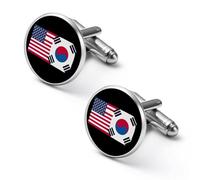 Korea South U.S. Friendship Flag Cute Shirt Cufflinks for Men Long Sleeve Suit Metal Cuff Links Jewelry Accessories