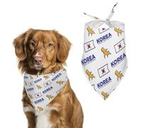 Korea Travel Destination Korean Flag And Ginger Dog Bandanas Puppy Cat Kerchief Scarf Pet Triangle Bandana for Christmas