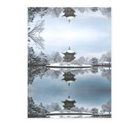 Korea Winter Lake A4 Crystal Clear Sticker Sheet,Full-Print Waterproof Pet Decals with 3D Effect,Ideal for Laptops,Glass,Metal,DIY Crafts Home Decor