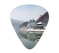 Korea Winter Lake Printed Guitar Picks 12-Piece Set - Comfortable, Versatile Plectrum for All Guitar Styles & Players