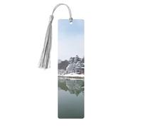 Korea Winter Lake Printed Metal Bookmarks M - Gray Lightweight Aluminium Book Marker for Books, Journals & Gifts, Ideal Book Lovers, Holiday Decor & Crafts