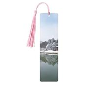Korea Winter Lake Printed Metal Bookmarks S - Pink Lightweight Aluminium Book Marker for Books, Journals & Gifts, Ideal Book Lovers, Holiday Decor & Crafts