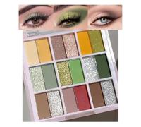 Korean 18-Color Eye Palette, Matte, Pearlescent & Glitter, Cool Spring and Summer Trends Including 2 Double Brushes (01#)