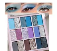 Korean 18 Colours Eye Palette, Matte, Pearlescent & Glitter, Cool Spring and Summer Trends Including 2 Double Brushes (02#)