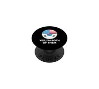 Korean American Yes I'm Both Heritage Culture PopSockets Adhesive PopGrip