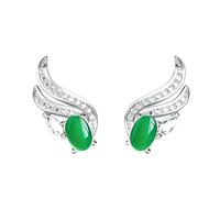 Korean angel wings with diamond studded earrings