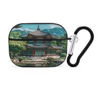 Korean Architecture Palace of Koreas Headphone Case Compatible with AirPods Pro PC Shell Carrying Case with Keychain Black-style