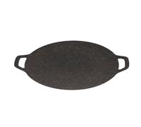 Korean Barbecue Grill Pan with Handle, 28/34/38cm K-orean BBQ Non-Stick Grill Pan, Iron Griddle Grill Pan, K-orean BBQ Plate Circular Frying Pan for Home Indoor Outdoor Camping Stove
