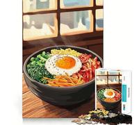 Korean Bibimbap Bowl 1000-piece Puzzle for Teenagers Sharp Mind Serene Game Family Pastime Perfect Art (38x26cm)