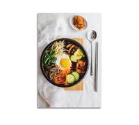 Korean Bibimbap (Traditional Ingredients) Food Poster Decorative Painting Canvas Wall Posters And Modern Family Bedroom Decor 24x36inch(60x90cm)