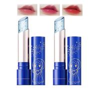 Korean Blue Jelly Lip Balm,Blue Jelly Lip Balm,Color Changing Lip Gloss,24k Gold Foil Temperature Change Moisturizing Lipstick Lip Butters