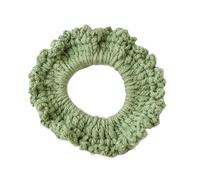 Korean Candy Colored Wavy Yarn Hair Loops - Hand Woven Hair Rope for Women(Lightgreen)