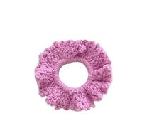 Korean Candy Colored Wavy Yarn Hair Loops - Hand Woven Hair Rope for Women(Pink)