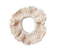 Korean Candy Colored Wavy Yarn Hair Loops - Hand Woven Hair Rope for Women(White)