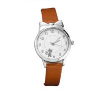 Korean Casual Fashion Design Quartz Trendy Ladies White Cat Watch Latest Women's Watch Easy Read Watches for Men (Coffee, One Size)