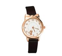 Korean Casual Fashion Design Quartz Trendy Ladies White Cat Watch Latest Women's Watch Easy Read Watches for Men (Black, One Size)