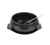 Korean Ceramic Casserole Stew Pot 1100ml Black for Home Cooking