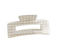 Korean Charm Simple Checkered Acrylic Hair Claw Hair Clip Headwear For Women Securely Hold Daily Use