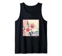 Korean Cherry Blossom in Aesthetic Anime Retro Kpop Flower Tank Top