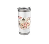 Korean Cherry Blossom in Aesthetic Grunge Retro Kpop Flower Stainless Steel Insulated Tumbler