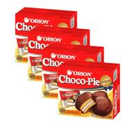 Korean Choco Pie Marshmallow Chocolate Snack - Popular K-Snacks Asian Treat (30g*12Packs) 360g (Pack of 4)