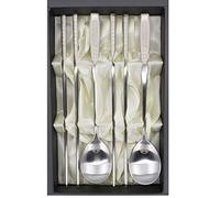 Korean Chopsticks Spoon 2 Set - METAL STAINLESS STEEL -Printed Hangul Characters (Hangul-Silver)