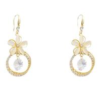 Korean circle flash niche personality flower for women design sense light luxury earrings