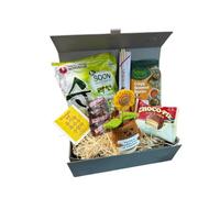 Korean Comfort Gift Box with Positive Crochet Sunflower | Asian Snacks, Instant Noodles, Tea & Chopsticks | Thinking of You Care Package Gift
