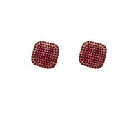 Korean dream pearl crystal square earrings Hong Kong retro autumn and winter