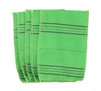 Korean Exfoliating Bath Washcloth Body Scrub Towel, 5-Pack Green Polyester Cotton Shower Towels for Gentle Skin Exfoliation and Massage